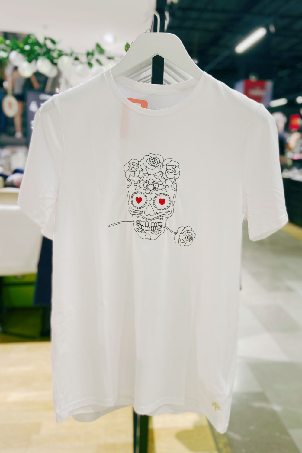 Tee-shirt mixte Made In France brodé line art Catrina XL 100% Made in France colori blanc